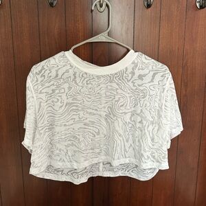 Lululemon Athletica All Yours Cropped Veil Tee White